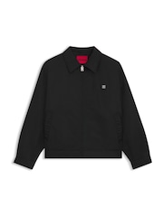 HUGO Black Stacked Logo Jacket - Image 6 of 6