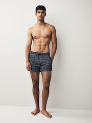 HUGO Black Logo Print Swim Shorts - Image 2 of 5