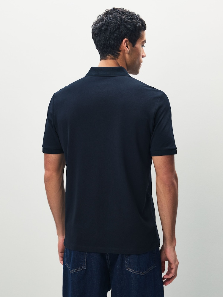 HUGO Black Logo Polo Shirt - Image 2 of 5