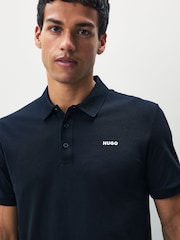 HUGO Black Logo Polo Shirt - Image 4 of 5