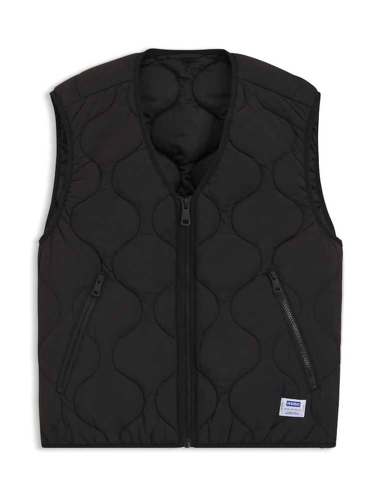 HUGO Black Quilted Gilet - Image 6 of 6