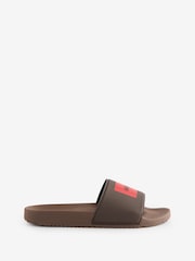 HUGO Brown Box Logo Sliders - Image 1 of 1