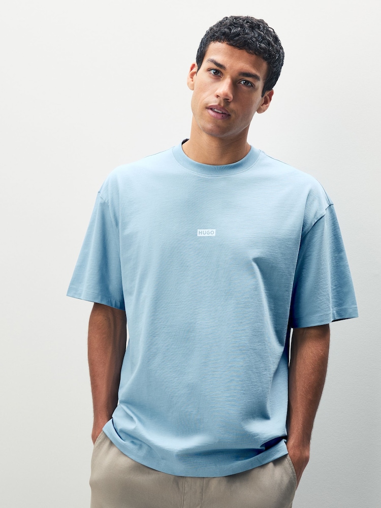 HUGO Blue Small Logo T-Shirt - Image 1 of 7 HUGO Blue Small Logo T-Shirt - Image 1 of 7