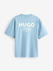 HUGO Blue Small Logo T-Shirt - Image 2 of 2