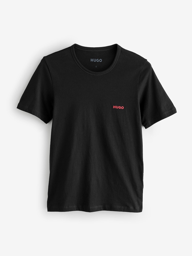 HUGO Natural T-Shirts 3 Pack - Image 4 of 4
