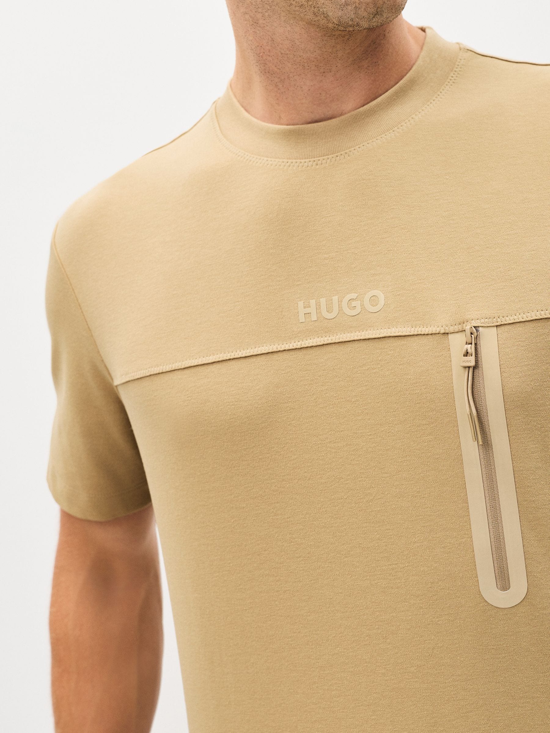 Buy HUGO Natural Zip Pocket T-Shirt from Next USA
