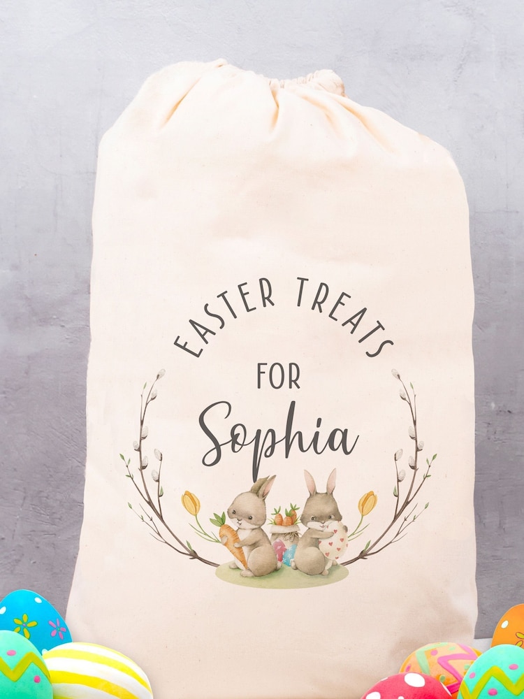 Personalised 100% Cotton Easter Sack/Treat Bag by Loveabode - Image 1 of 4