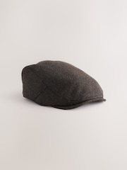 Brown Herringbone Flat Cap - Image 1 of 3