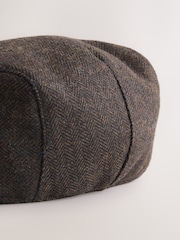 Brown Herringbone Flat Cap - Image 2 of 3