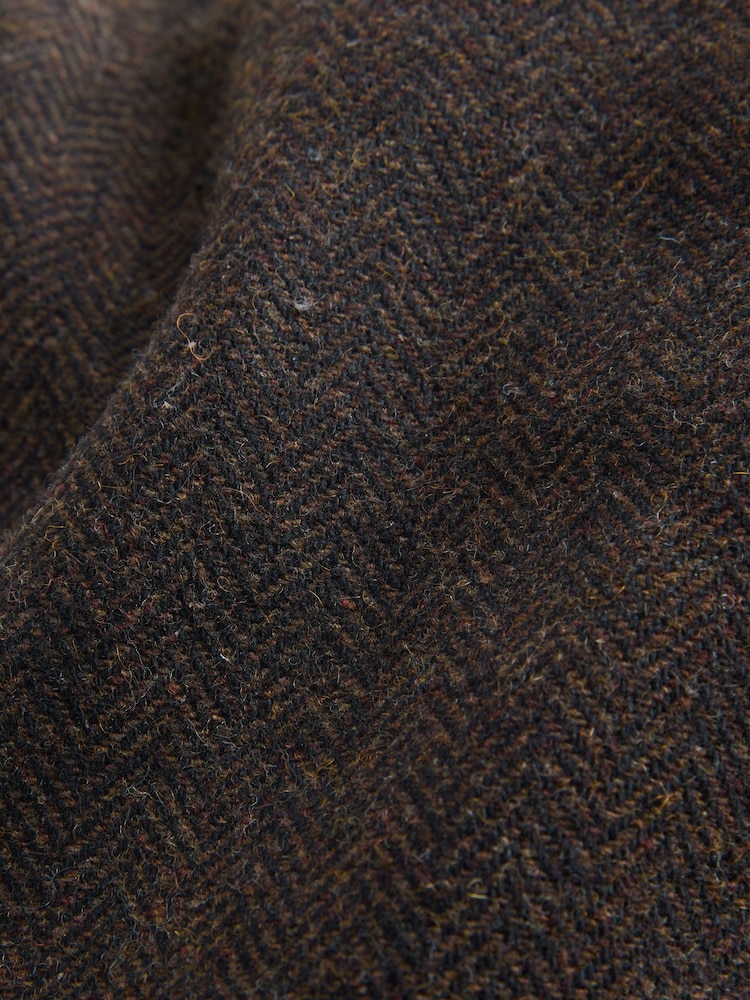 Brown Herringbone Flat Cap - Image 3 of 3
