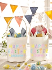 Personalised 100% Cotton Happy Easter Treat Bag by Loveabode - Image 1 of 4
