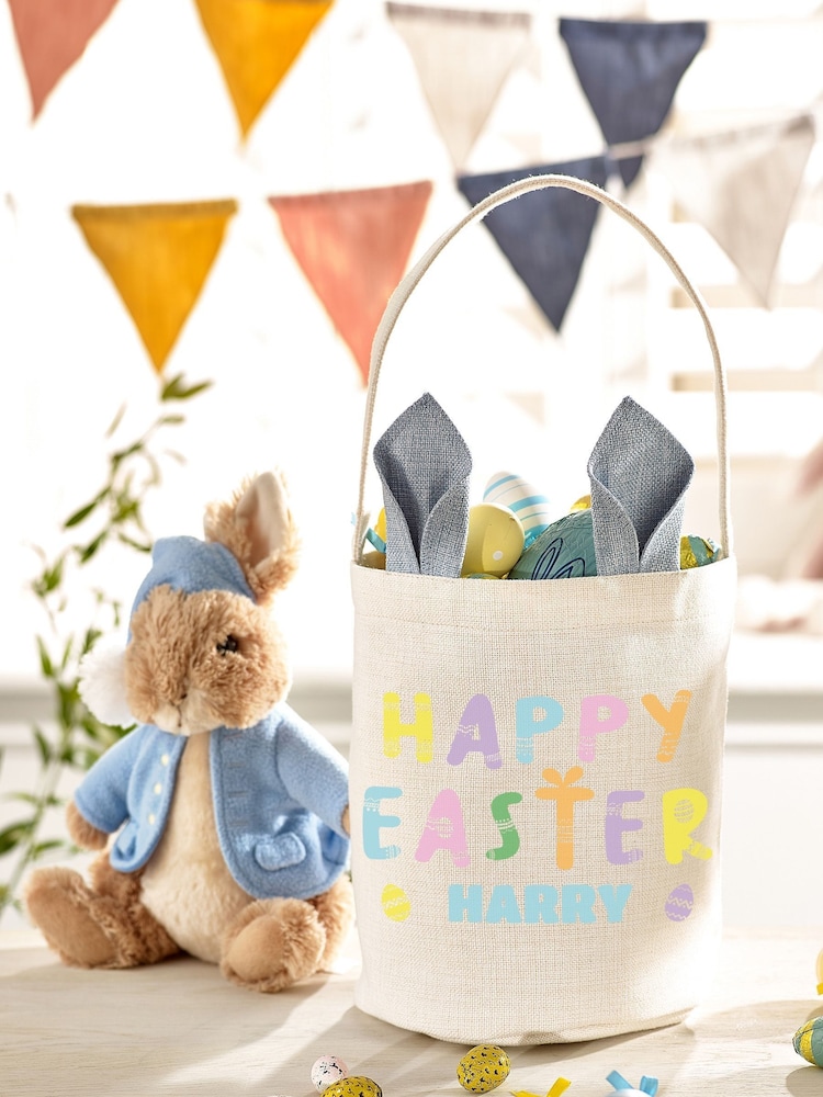 Personalised 100% Cotton Happy Easter Treat Bag by Loveabode - Image 2 of 4