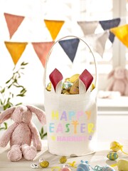 Personalised 100% Cotton Happy Easter Treat Bag by Loveabode - Image 3 of 4