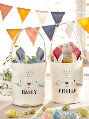 Personalised 100% Cotton Easter Bunny Face Treat Bag by Loveabode - Image 1 of 4