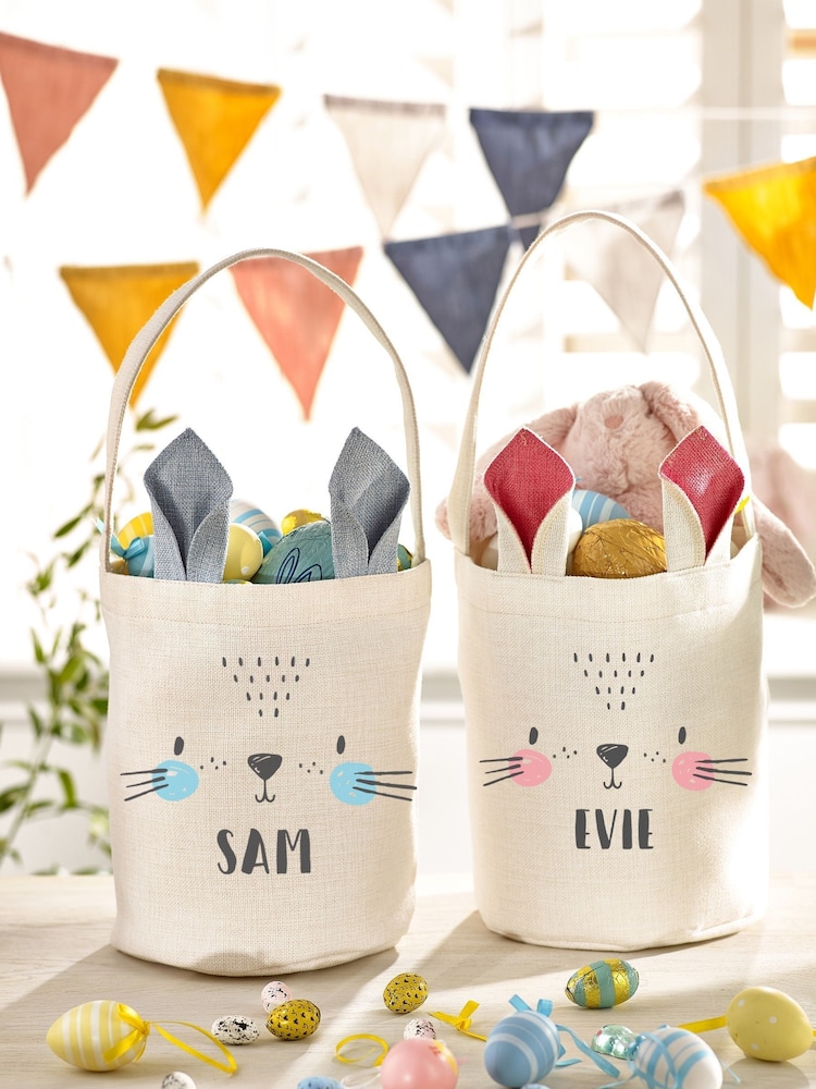 Personalised 100% Cotton Easter Bunny Face Treat Bag by Loveabode - Image 4 of 4