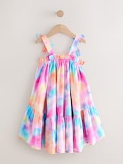 Rainbow Marble Print Bow Strappy Summer Dress (3-16yrs) - Image 6 of 8