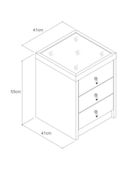 Rockett St George Luxe Needlecord Velvet Burnt Sienna Orange Starlet 3 Drawer Bedside Table - Image 4 of 5