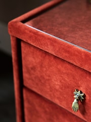 Rockett St George Luxe Needlecord Velvet Burnt Sienna Orange Starlet 3 Drawer Bedside Table - Image 5 of 5