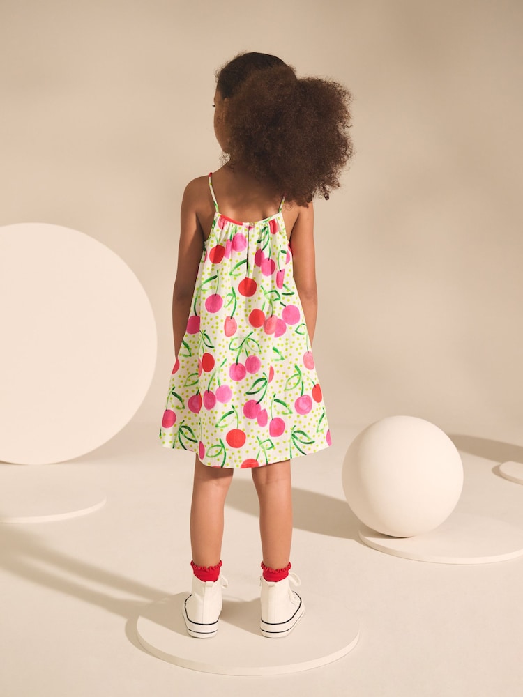 Cherry Print 100% Cotton Summer Dress (3-16yrs) - Image 3 of 3