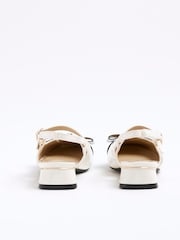 River Island Cream Girls Bow Slingback Shoes - Image 3 of 5