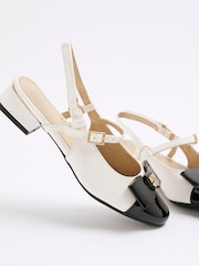 River Island Cream Girls Bow Slingback Shoes - Image 4 of 5