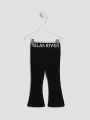 River Island Black Girls Waistband Kickflare Leggings - Image 3 of 5