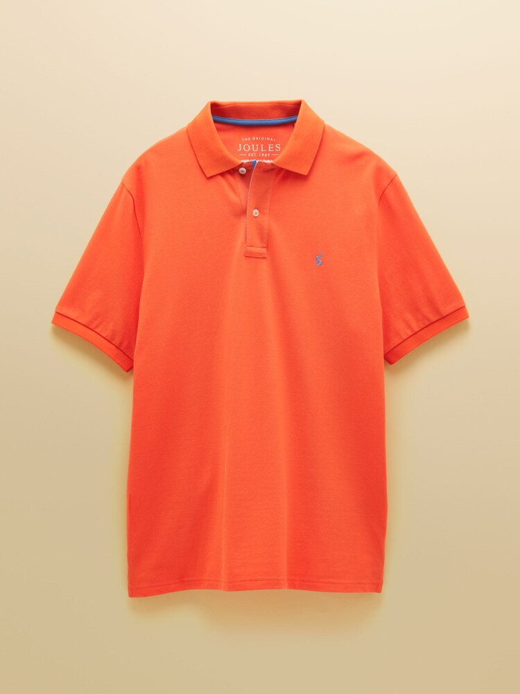 Joules Woody Bright Orange Cotton Pique Short Sleeve Polo Shirt - Image 9 of 9 Joules Woody Bright Orange Cotton Pique Short Sleeve Polo Shirt - Image 9 of 9