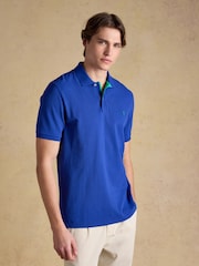 Joules Woody Bright Blue Cotton Pique Polo Shirt - Image 1 of 9