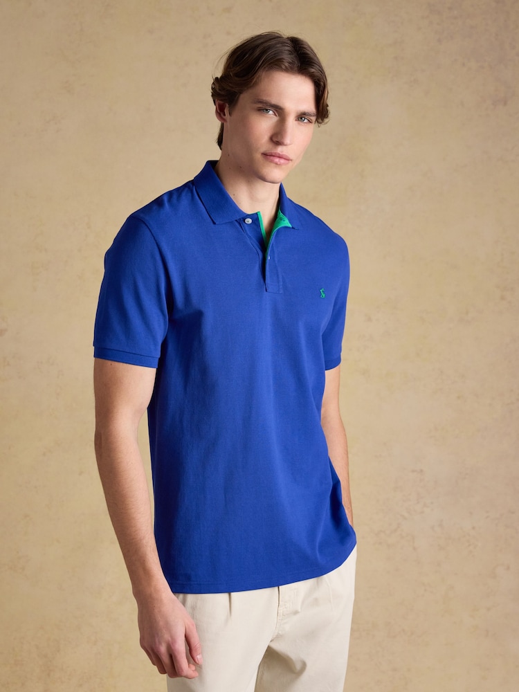 Joules Woody Bright Blue Cotton Pique Polo Shirt - Image 1 of 9 Joules Woody Bright Blue Cotton Pique Polo Shirt - Image 1 of 9