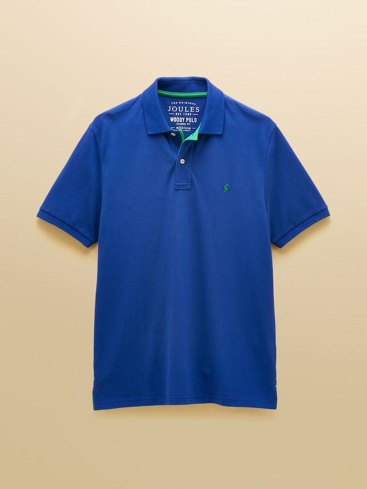 Joules Woody Bright Blue Cotton Pique Polo Shirt - Image 9 of 9 Joules Woody Bright Blue Cotton Pique Polo Shirt - Image 9 of 9
