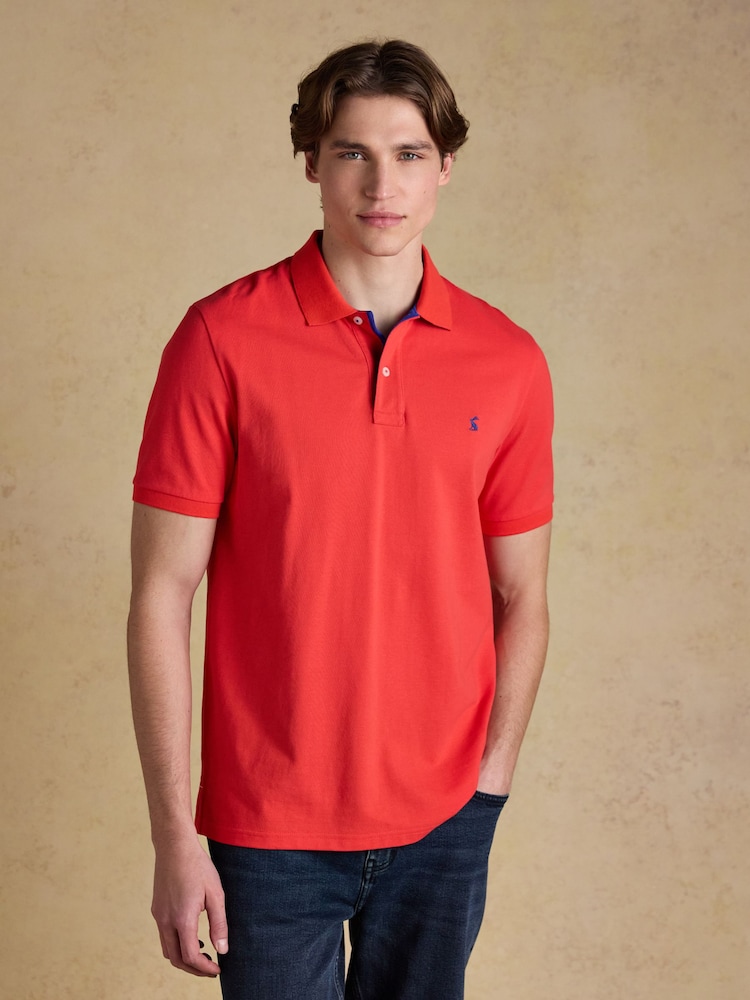 Joules Woody Red Cotton Pique Polo Shirt - Image 1 of 9 Joules Woody Red Cotton Pique Polo Shirt - Image 1 of 9