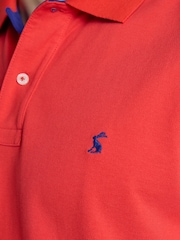 Joules Woody Red Cotton Pique Polo Shirt - Image 8 of 9