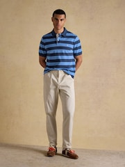 Joules Woody Blue & Navy Stripe Cotton Pique Polo Shirt - Image 6 of 11