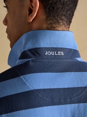 Joules Woody Blue & Navy Stripe Cotton Pique Polo Shirt - Image 7 of 11