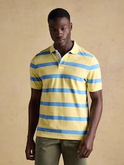 Joules Woody Yellow/Blue Cotton Pique Polo Shirt - Image 1 of 7