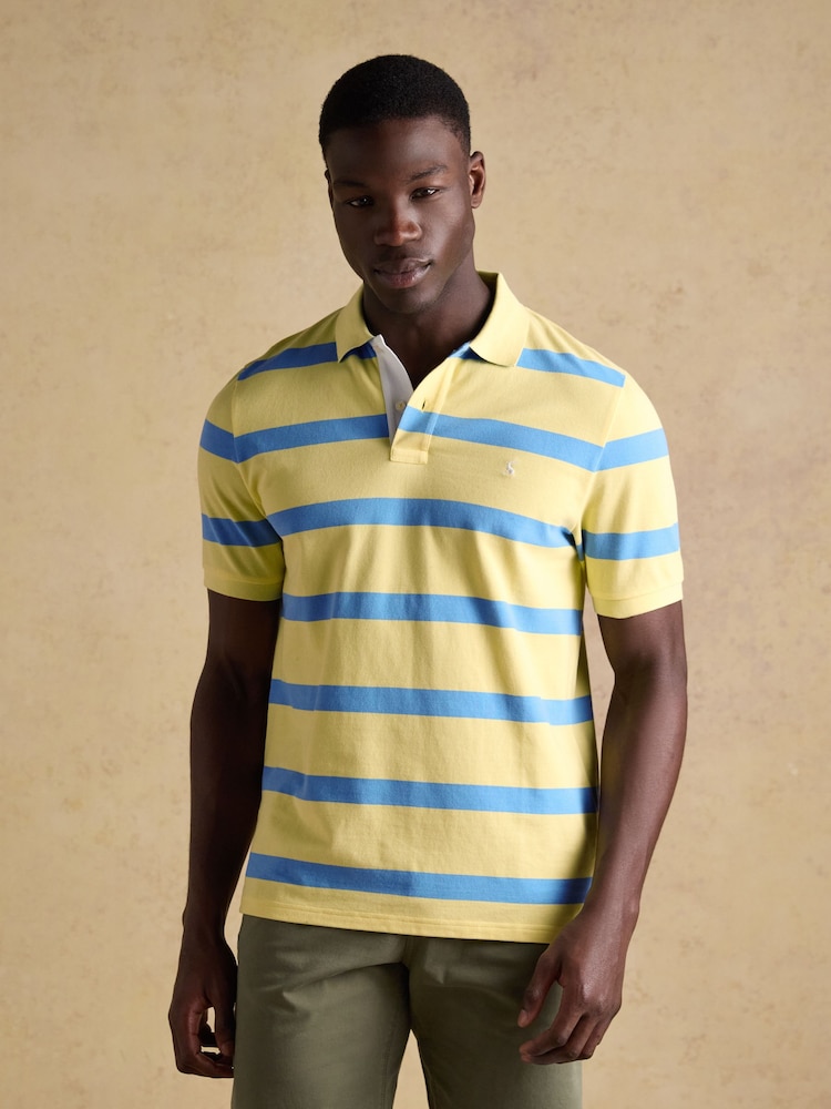 Joules Woody Yellow/Blue Cotton Pique Polo Shirt - Image 1 of 7