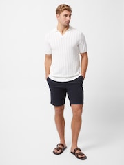 French Connection Cotton Blend Trophy Knit Open Collar Polo Shirt - صورة 2 من 6