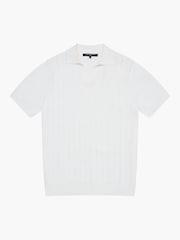 French Connection Cotton Blend Trophy Knit Open Collar Polo Shirt - صورة 6 من 6