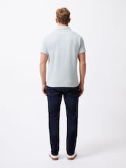 French Connection Cotton Blend Stretch Textured Stripe Button Polo Shirt - صورة 2 من 6