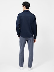 French Connection Blue Stretch Long Sleeve Chest Pocket Button Up Overshirt - Image 2 of 5