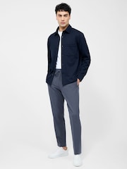 French Connection Blue Stretch Long Sleeve Chest Pocket Button Up Overshirt - Image 4 of 5