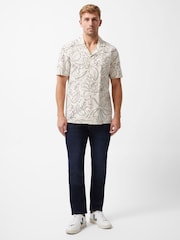 French Connection Natural 100% Cotton Floral Print Short Sleeve Button Up Shirt - Image 2 of 5