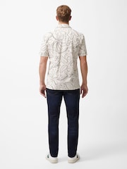 French Connection Natural 100% Cotton Floral Print Short Sleeve Button Up Shirt - Image 3 of 5