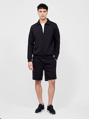 French Connection Black Blend Zip Through Stretch Collared Sweatshirt - Image 3 of 4