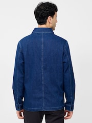 French Connection Blue 100% Cotton Chest Pocket Long Sleeve Button Up Denim Overshirt - Image 2 of 5