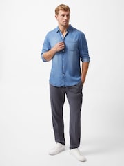 French Connection Blue Lyocell Long Sleeve Button Up Denim Shirt - Image 2 of 6