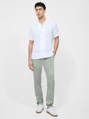 French Connection White 100% Cotton Seersucker Crinkle Short Sleeve Button Up Shirt - Image 2 of 6