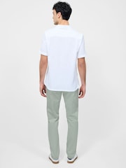 French Connection White 100% Cotton Seersucker Crinkle Short Sleeve Button Up Shirt - Image 3 of 6