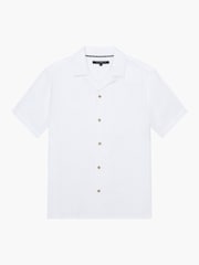 French Connection White 100% Cotton Seersucker Crinkle Short Sleeve Button Up Shirt - Image 6 of 6