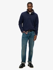 Superdry Blue Classic Pique Half Zip Jumper - Image 3 of 6